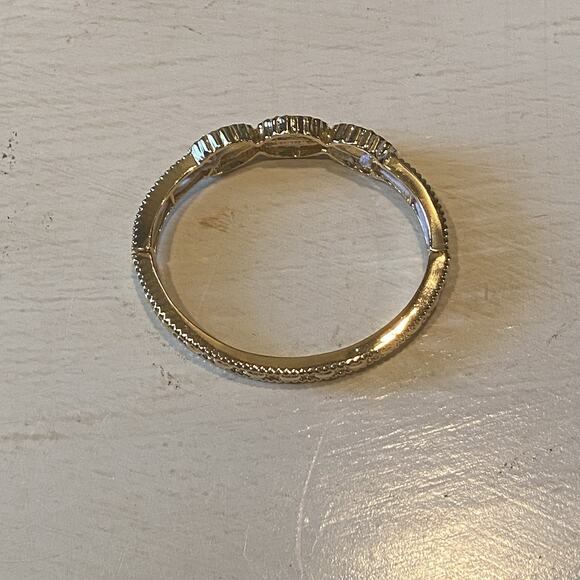 Vintage Monet Stretchy Bracelet Red/Clear‎ Rhinestones Goldtone Gorgeous - Picture 3 of 4